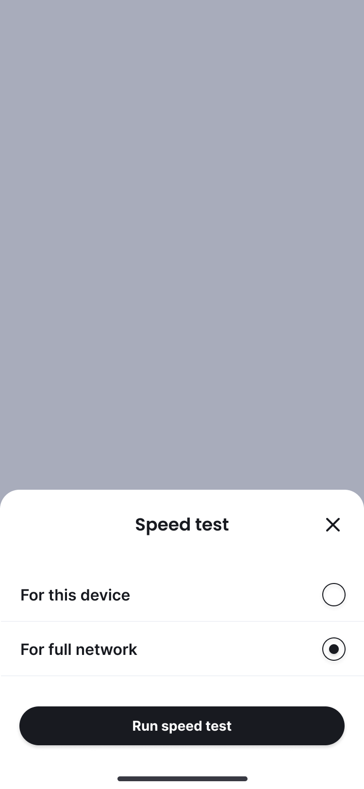 Choose Test Type: Phone or Network